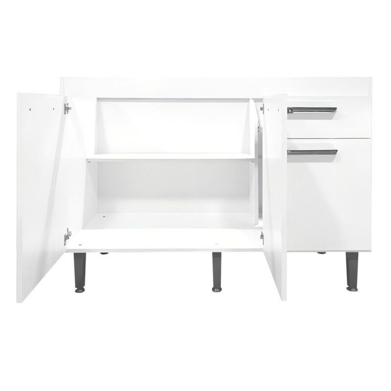 Encimera De Cocina Sin Fregadero, 3 Puertas Y 1 Cajón, Color Blanco Encimera De Cocina Sin Fregadero, 3 Puertas Y 1 Cajón, Color Blanco