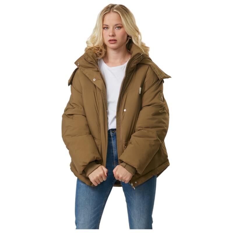 Campera de Nylon con Capucha UFO Laurel Marron Marrón