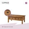 Mesa de centro Lumax de 2 cajones madera maciza Mesa de centro Lumax de 2 cajones madera maciza