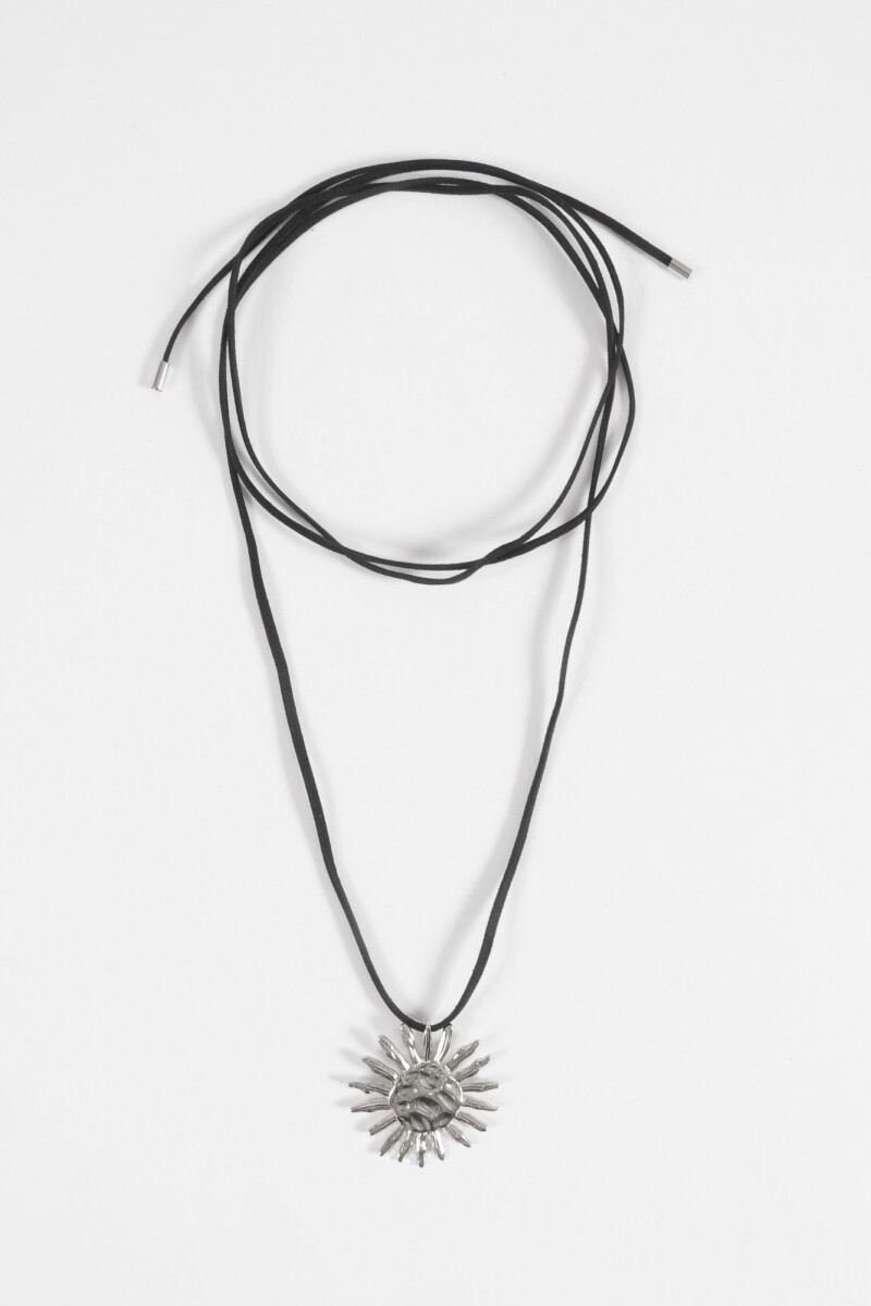 Collar cordón dije sol texture plateado