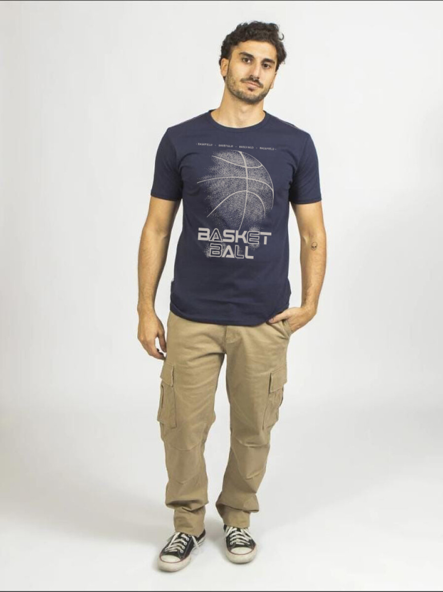 T-Shirt Print Basket - Navy 