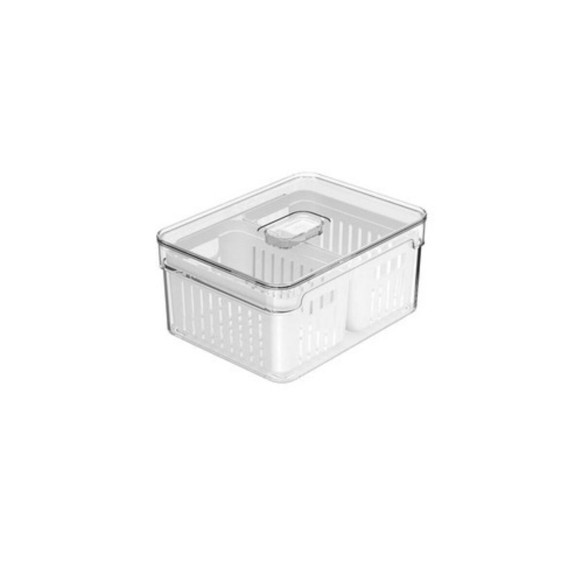 Organizador De Heladera Con 2 Cestas Transparente 2,2 Lts Ou 