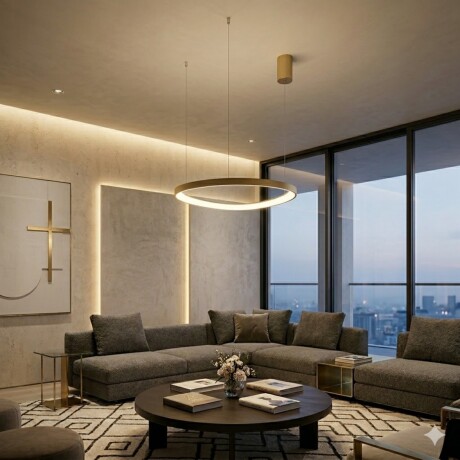 Luminaria Led Diseño triangular Dimerizable 38W, 45cm DORADO