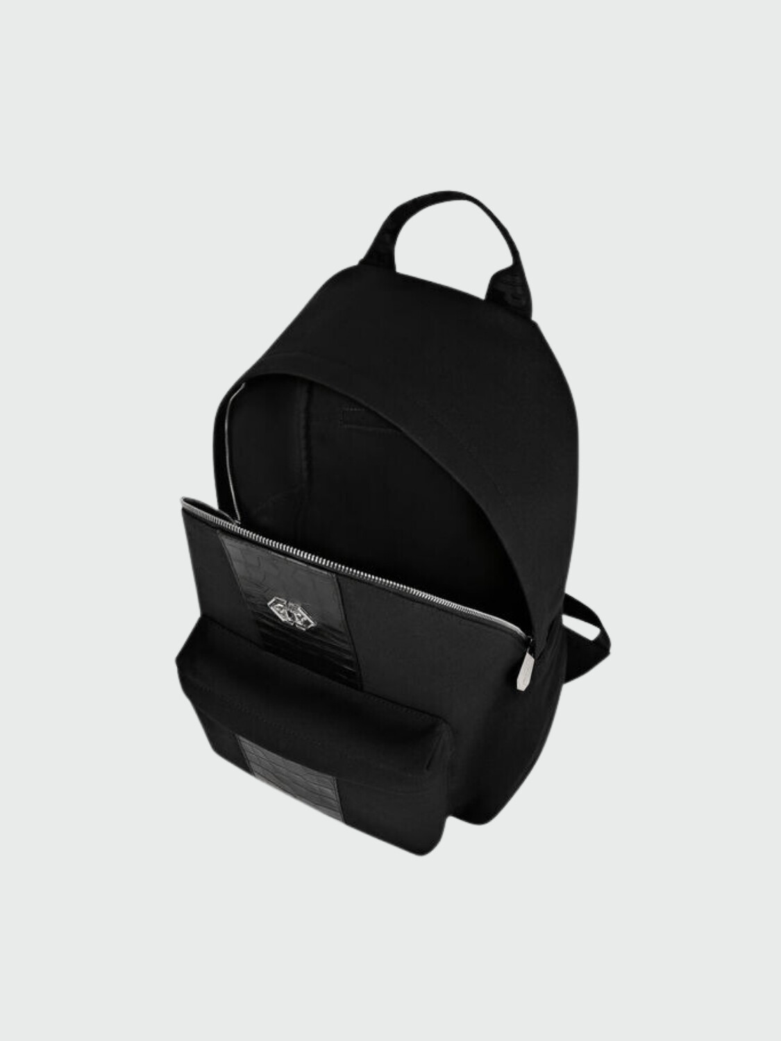 PHILIPP PLEIN - mochila negra lona efecto cocodrilo Azul - Negro