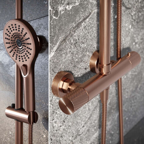 Griferia Barra Ducha En Ac Inox Color Bronce Cepillado - Serie Signature 000