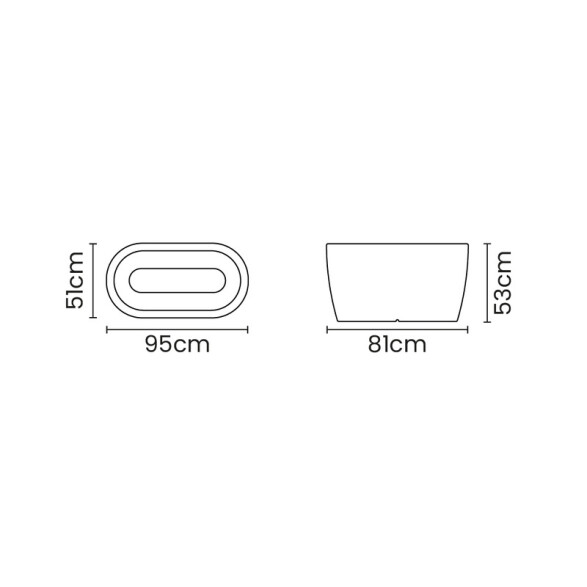 Maceta "ANDALUZ" 95 x 51cm. símil cemento -TRAMONTINA TD0385