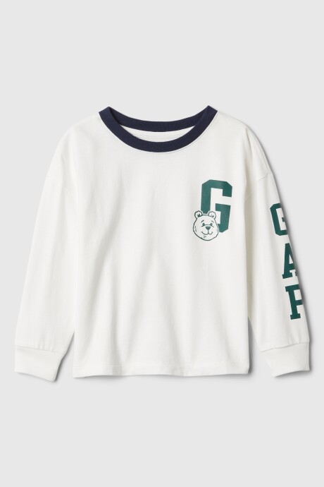 Remera Logo Gap Manga Larga Toddler Niño New Off White