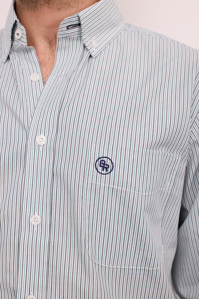 Camisa Rayada Brixton Green Coast Stripes