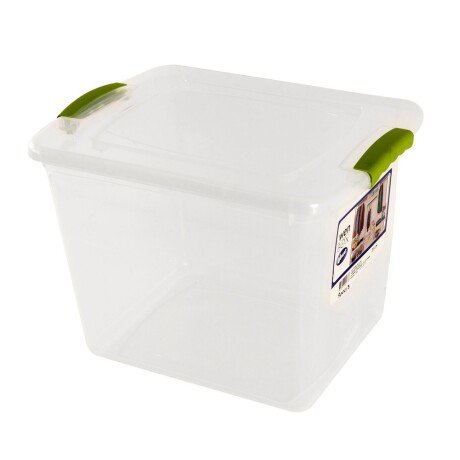 Caja Organizadora WenBox con Trabas Laterales 28 Litros Transparente