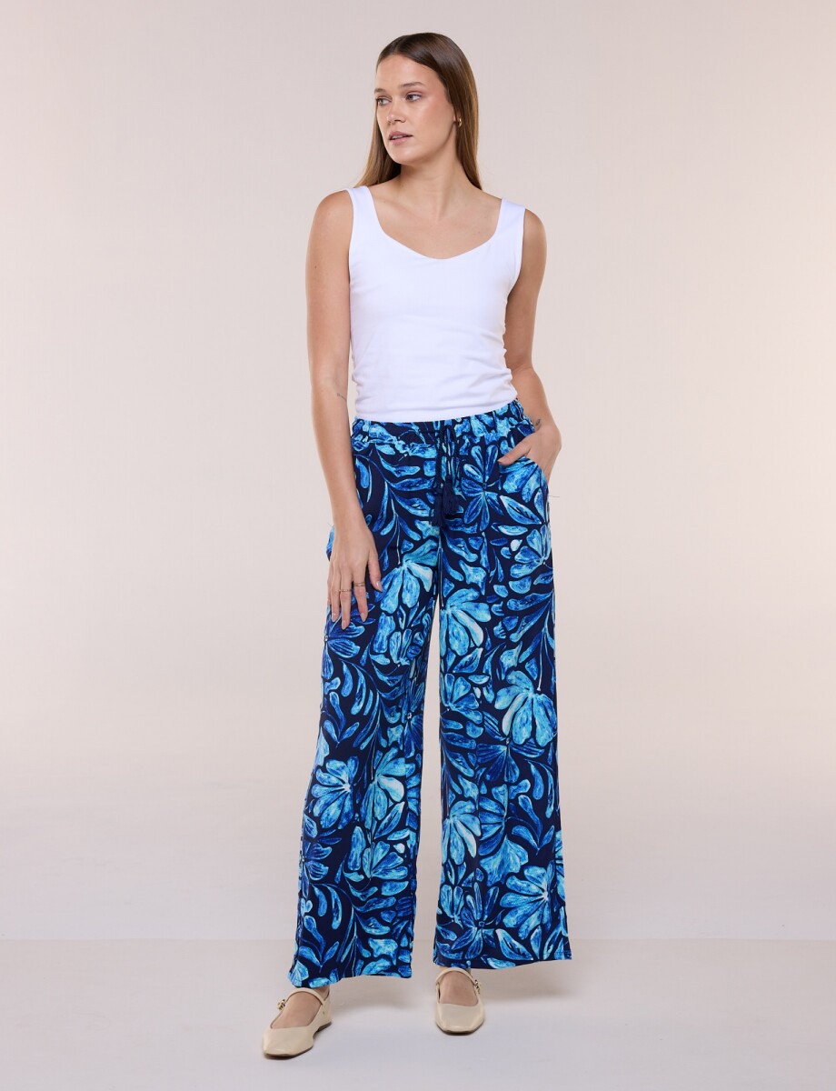 Pantalón Print - Azul/multi 