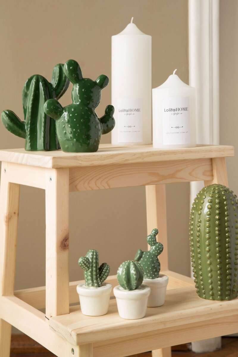 Adorno con forma de cactus irregular verde