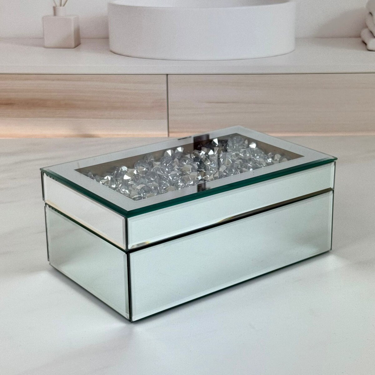 Joyero Box Espejado Largo 20cm x Ancho 13cm x Alto 9cm 