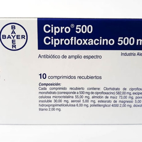 Cipro 500 mg x 10 Comprimidos – Antibiótico de Amplio Espectro Cipro 500 mg x 10 Comprimidos – Antibiótico de Amplio Espectro
