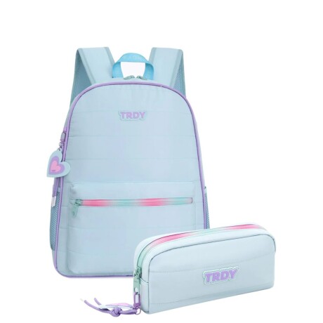 Mochila Rainbow + cartuchera Aqua