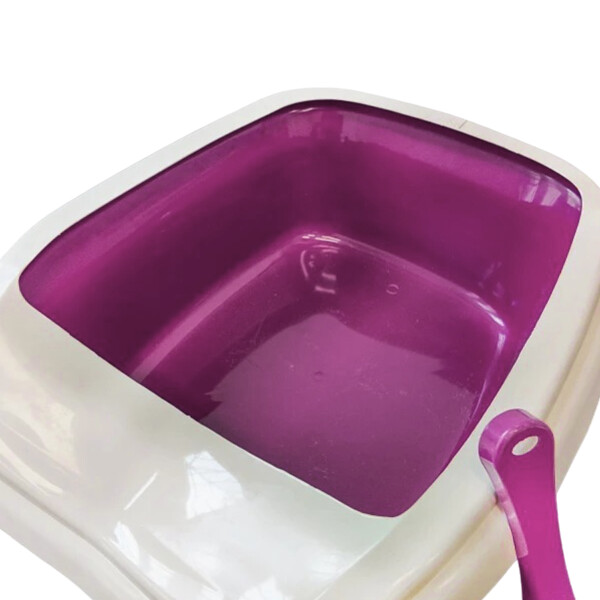 Baño Sanitario Arenero Gato Bandeja Abierto Con Pala Litera Variante Color Violeta