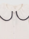 Blusa Cuello Grande Con Vivos En Contras Blanco