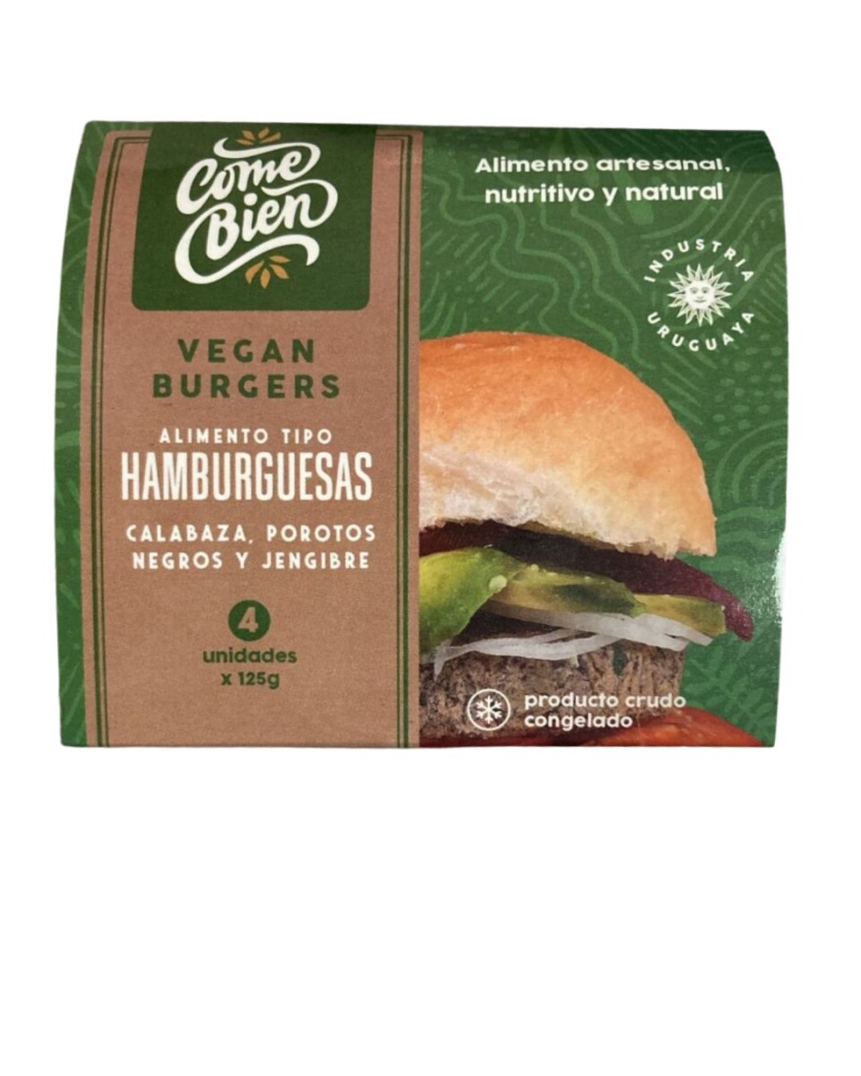 HAMBURGUESA CALABAZA, POROTOEGRO Y JENGIBRE X4 COME BIEN 