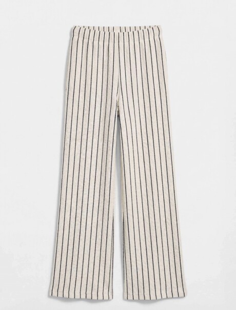 PANTALONES ANCHOS A RAYAS BLANCO