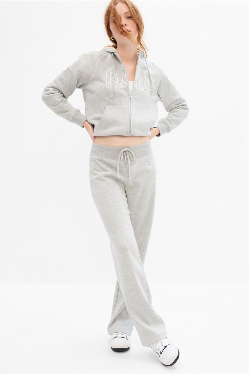 Pantalón Deportivo Logo Gap Sin Puño Mujer Lt Heather Grey V2