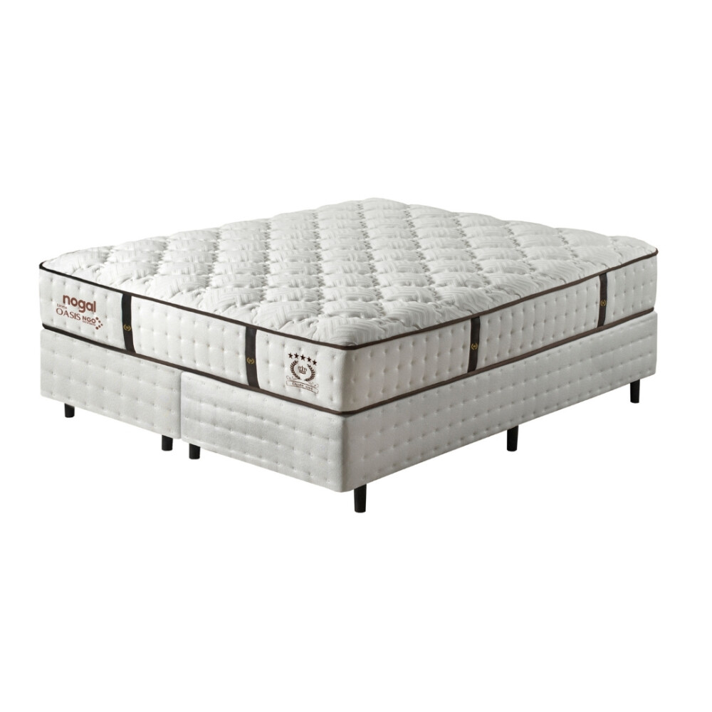 SOMIER NOGAL OASIS KING 1.93X2.03 BLANCO BASE+COLCHON Unica