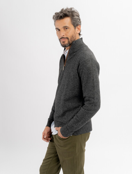 Buzo medio cierre Álamo gris oscuro