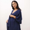 Bata Maternal Aurora Algodón – Embarazo y Lactancia Azul