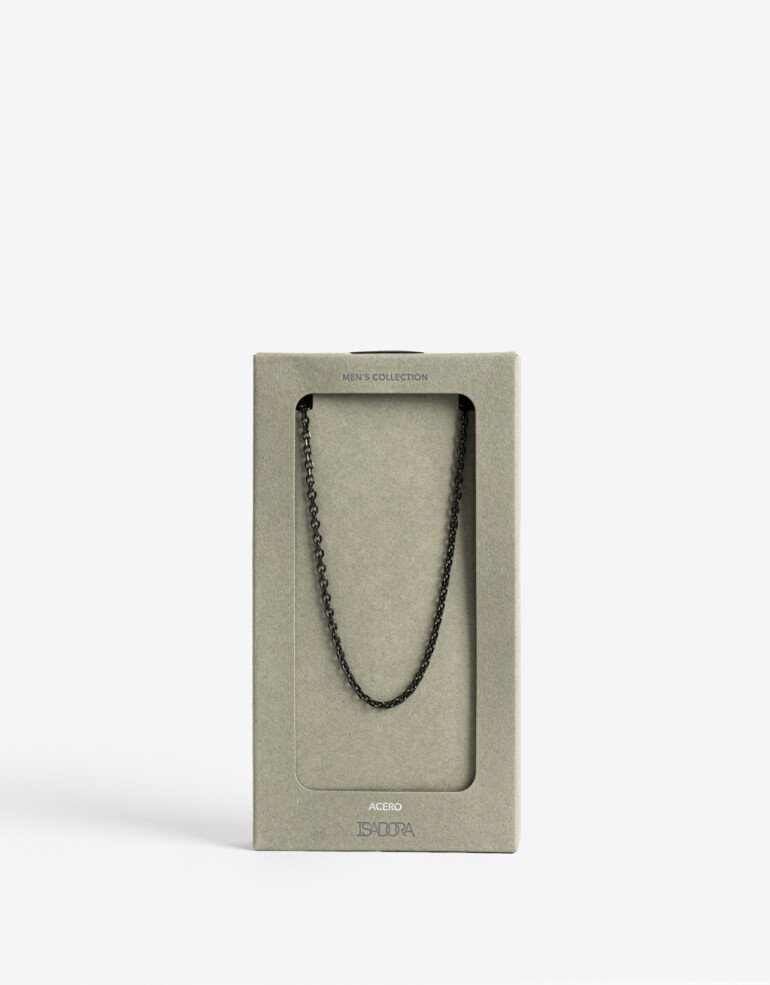 Collares Cortos Color Collar De Acero Men´s Collection - Negro