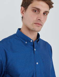 012617 CAMISA HARRINGTON LABEL Azul Piedra