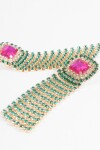 Caravanas party strass piedra larga multicolor