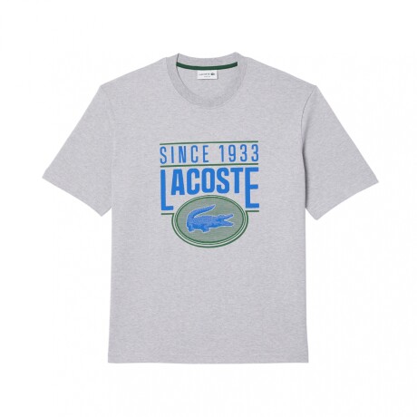 CAMISETA LACOSTE LOOSE FIT COTTON JERSEY PRINT GRIS