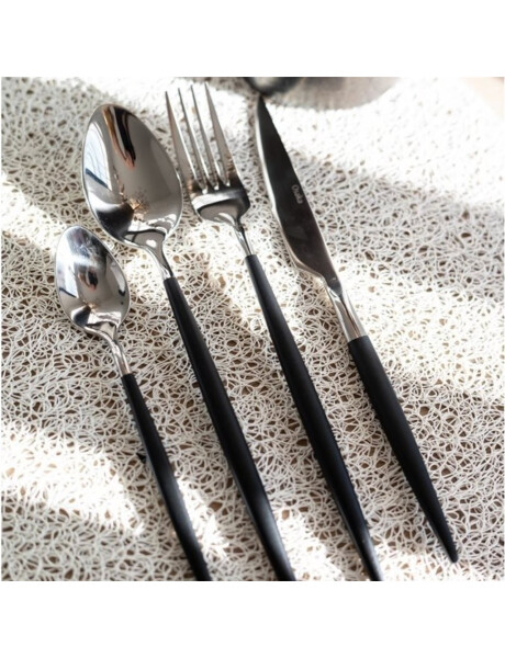 SET 24 PIEZAS CUBIERTO ACERO INOX MANGO NEGRO OSAKA SET 24 PIEZAS CUBIERTO ACERO INOX MANGO NEGRO OSAKA