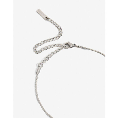 Collar Cadena En Acero Plateado