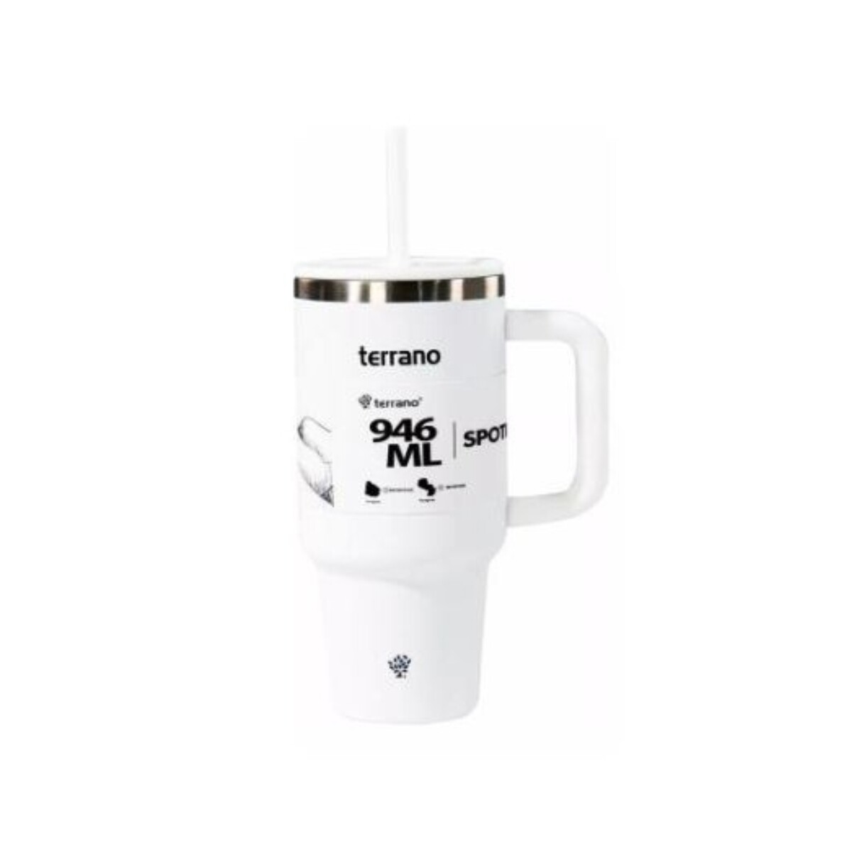 Vaso Spotie Cup Terrano Acero Inoxidable - BLANCO-NEGRO 