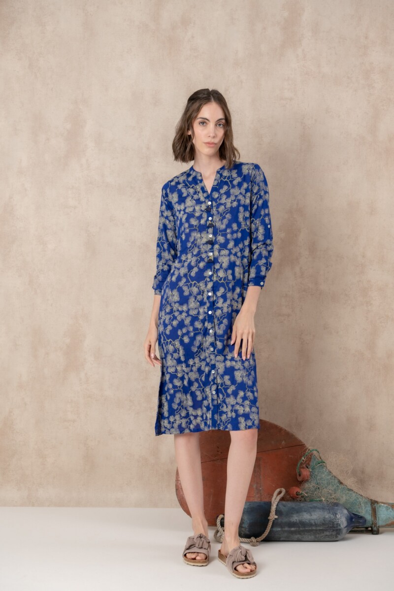 Vestido estampado - Azul 