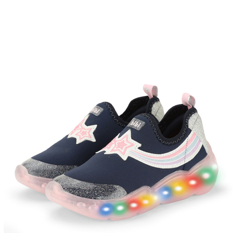 Championes de Niña Bibi Roller Celebretion C/Luces Azul - Rosado