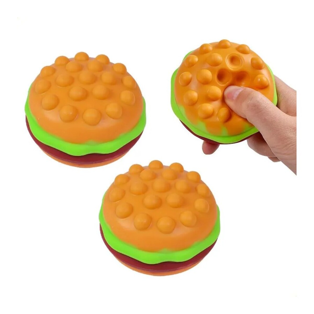Juguete Antiestrés con Forma de Hamburguesa en 3D de Goma 