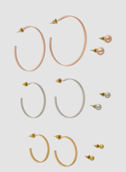Set aros y perlas pack x 6 Variante unica