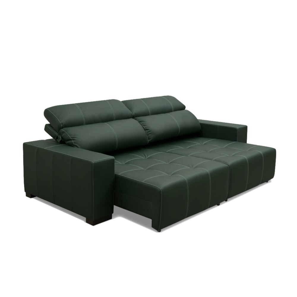 Sillón cama Madrid - 4 Cuerpos 100% Cuero Verde