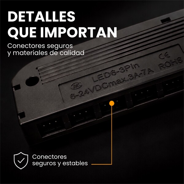 Transformador 24V P/ Luces RGB WPC App Tuya +Control 6 Canal Negro 1