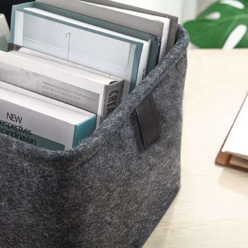 ORGANIZADOR FIELTRO GRIS 28x14x13CM ORGANIZADOR FIELTRO GRIS 28x14x13CM