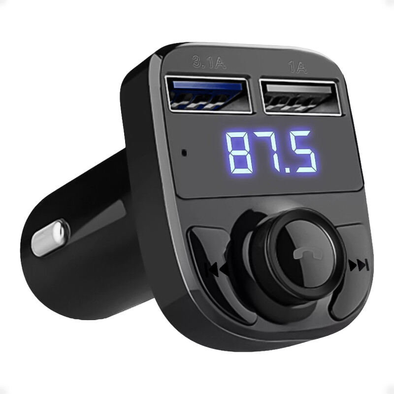 Transmisor FM Bluetooth Para Auto con 2 Puertos USB y Lector de Memoria microSd Transmisor FM Bluetooth Para Auto con 2 Puertos USB y Lector de Memoria microSd