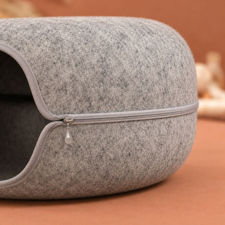 Cama Túnel Integrado Gatos Fieltro Dona Rascador Resistente Gris Claro