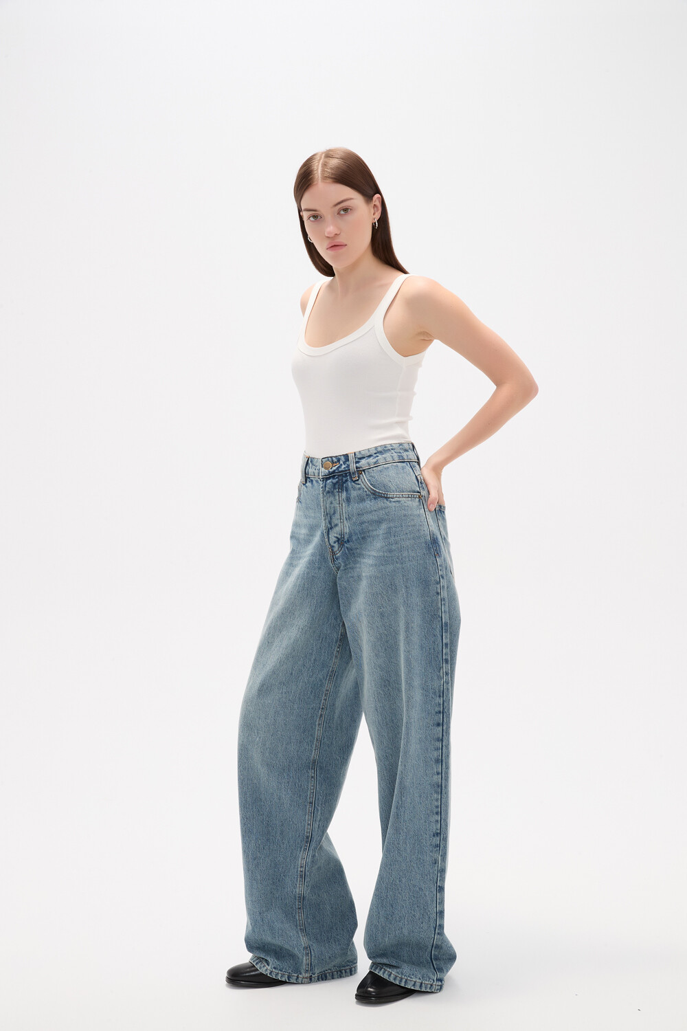 Pantalon Opalan Azul Grisaceo