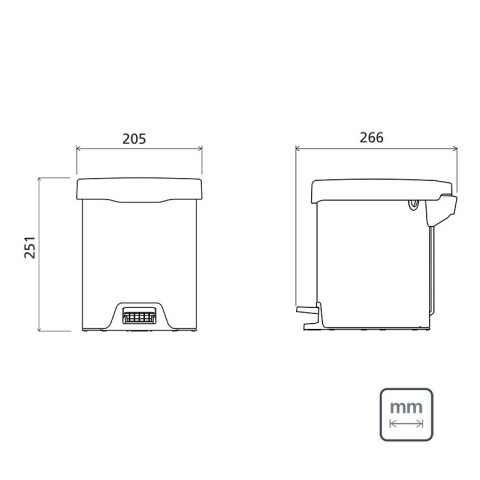 Basurero Papelera con Pedal New Tramontina de acero inoxidable con terminación pulida 5L 94538/705 Basurero Papelera con Pedal New Tramontina de acero inoxidable con terminación pulida 5L 94538/705