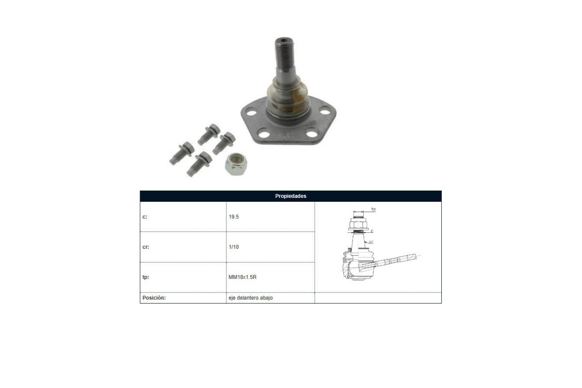 Rotula Del Fiat Ducato, Peug Boxer 87-25 Der/Izq Rotula Del Fiat Ducato, Peug Boxer 87-25 Der/Izq