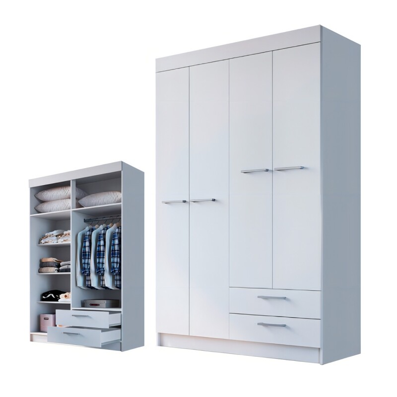 Ropero Artecas Premium® Mdp En 15mm 4 Puertas 7 Estantes 2c Color Blanco Ropero Artecas Premium® Mdp En 15mm 4 Puertas 7 Estantes 2c Color Blanco