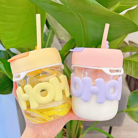 Vaso de vidrio HOHO con sorbito 350ml caja Vaso De Vidrio Hoho Con Sorbito 350ml Caja