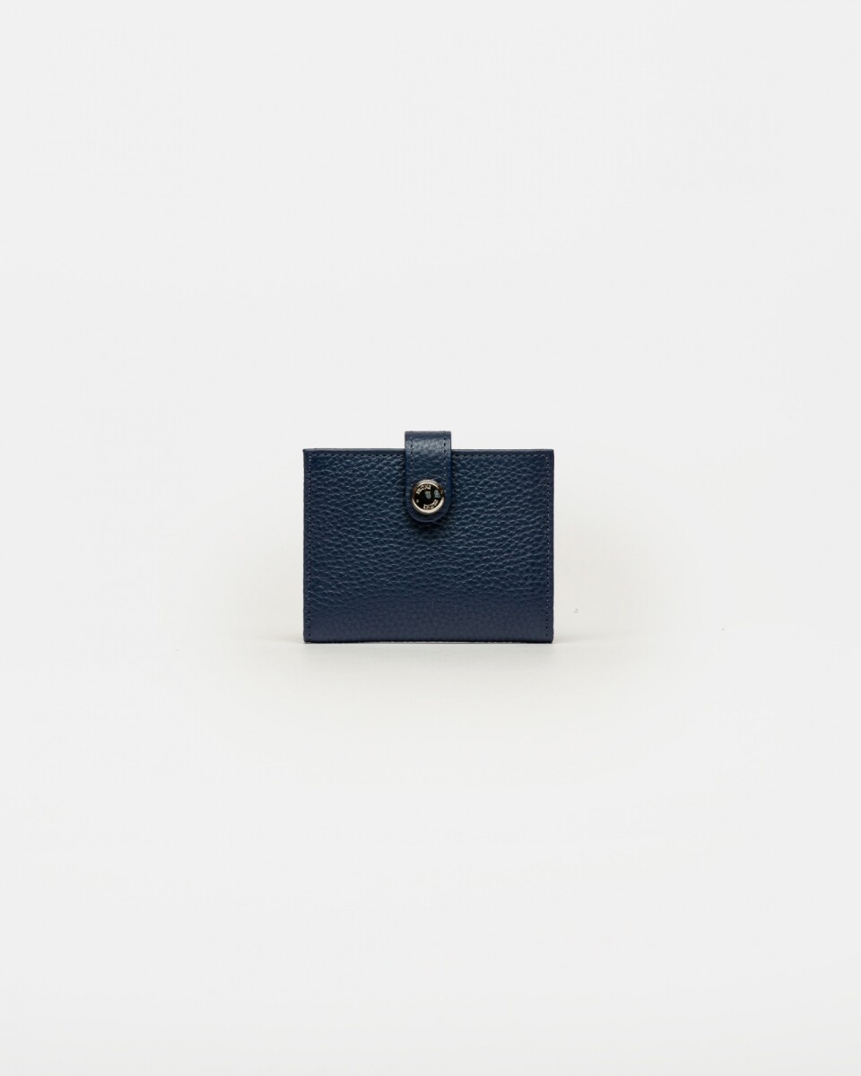 Tarjetero Sand en cuero graneado - Marine Blue 
