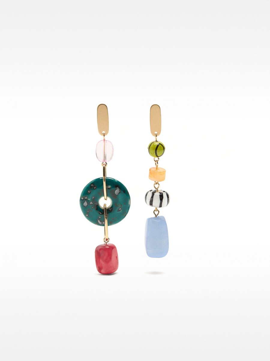 Pendientes Largos Asimétricos multicolor
