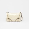 Mini bag Pocket en cuero charol arrugado Natural